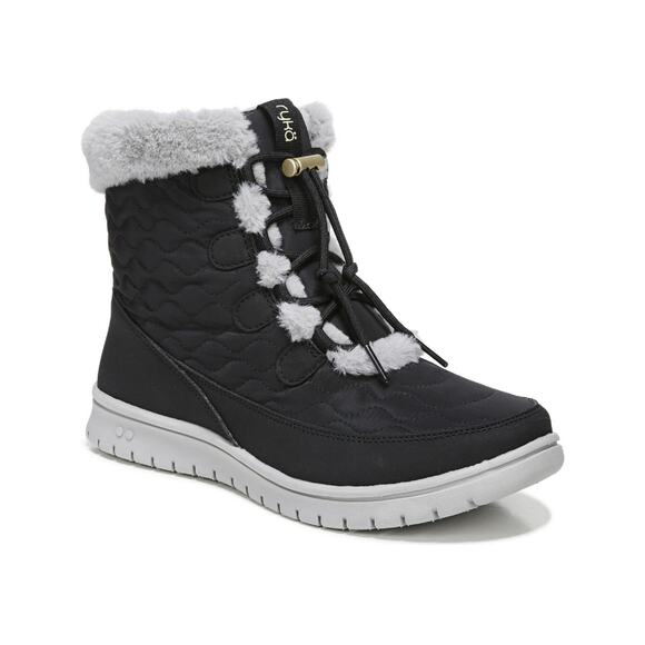 Ryka Women's 8.5M Black Snow Bound Quilted Hiking Boots Lace Up Outdoor LB13-28 - Picture 1 of 7